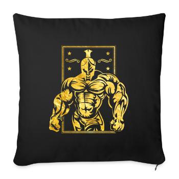 spartaner gold - Sofakissenbezug 45 x 45 cm - Schwarz - Vorne