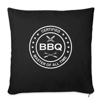 Barbecue barbecue grill grill maître pivotant - Housse de coussin décorative 45 x 45 cm - noir - Devant