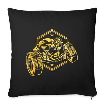 gorilla gym workout gold - Sofakissenbezug 45 x 45 cm - Schwarz - Vorne