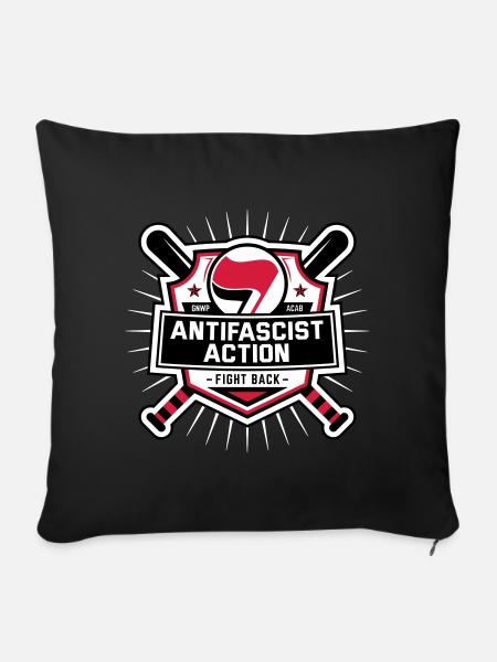 ANTIFA – Antifascist Action (I) - Sofakissenbezug 45 x 45 cm - Schwarz