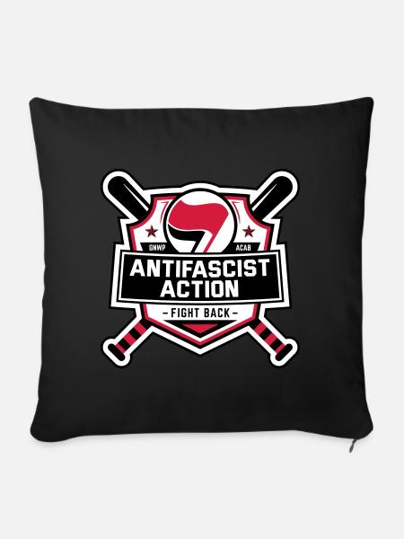 ANTIFA – Antifascist Action (II) - Sofakissenbezug 45 x 45 cm - Schwarz