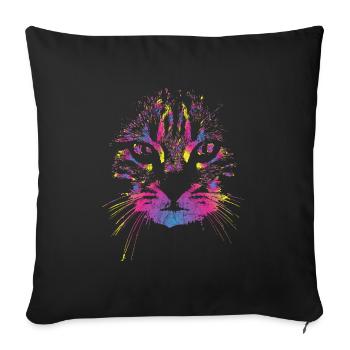 Katze Bunt - Sofakissenbezug 45 x 45 cm - Schwarz - Vorne