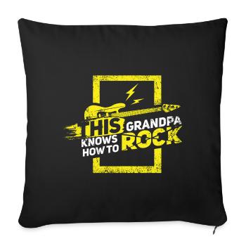 Grandpa Rocks - Sofa pillowcase 17,3'' x 17,3'' (45 x 45 cm) - black - Front