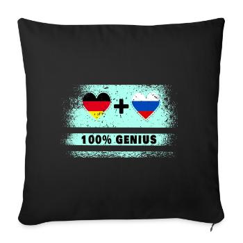 Germany and Russia 100% Ingenious / Gift - Sofa pillowcase 17,3'' x 17,3'' (45 x 45 cm) - black - Front