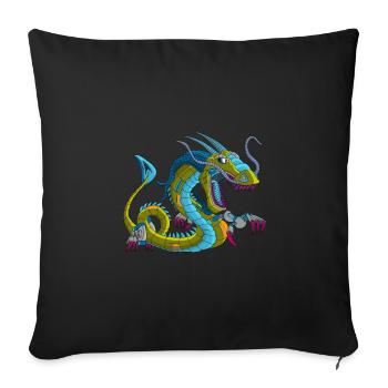 Metal Dragon Mechdragon Dragon Made of Metal - Sofa pillowcase 17,3'' x 17,3'' (45 x 45 cm) - black - Front