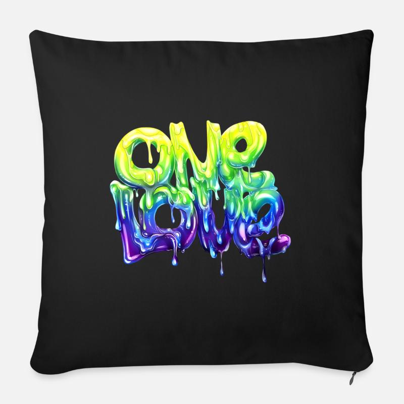 eine Liebe Graffiti - Sofakissenbezug 45 x 45 cm - Schwarz