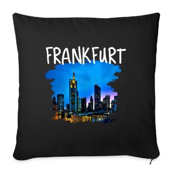 Skyline de Francfort - Housse de coussin décorative 45 x 45 cm - noir - Devant