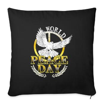 Journée internationale de la paix mondiale - Housse de coussin décorative 45 x 45 cm - noir - Devant