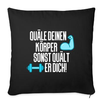Gewichtheben Gym Fitness - Sofakissenbezug 45 x 45 cm - Schwarz - Vorne