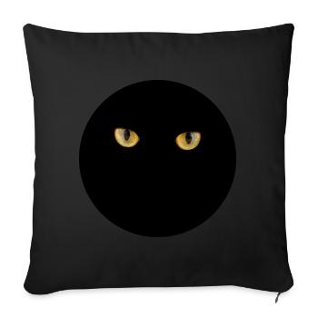Cat's eyes in the dark - Sofa pillowcase 17,3'' x 17,3'' (45 x 45 cm) - black - Front