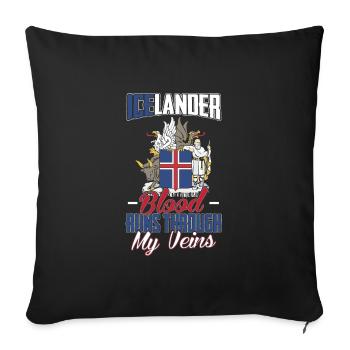 Iceland - Sofa pillowcase 17,3'' x 17,3'' (45 x 45 cm) - black - Front