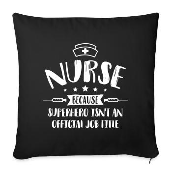 Infirmière Super-Héros - Housse de coussin décorative 45 x 45 cm - noir - Devant