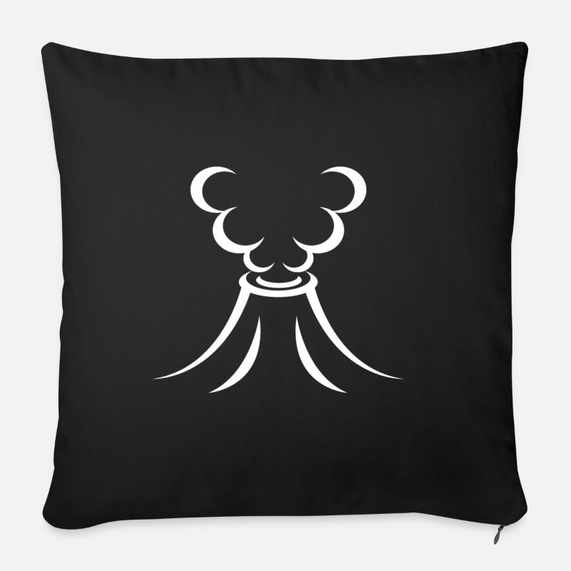 Volcan éclate - Housse de coussin décorative 45 x 45 cm - noir