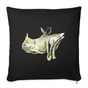 rhino - Sofa pillowcase 17,3'' x 17,3'' (45 x 45 cm) - black - Front
