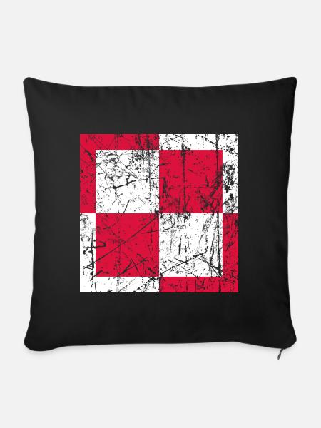 Fliegerabzeichen Polen Luftwaffe Roundel Polen - Sofakissenbezug 45 x 45 cm - Schwarz
