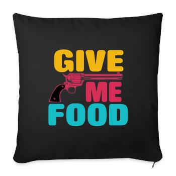 Illustration de nourriture - Housse de coussin décorative 45 x 45 cm - noir - Devant