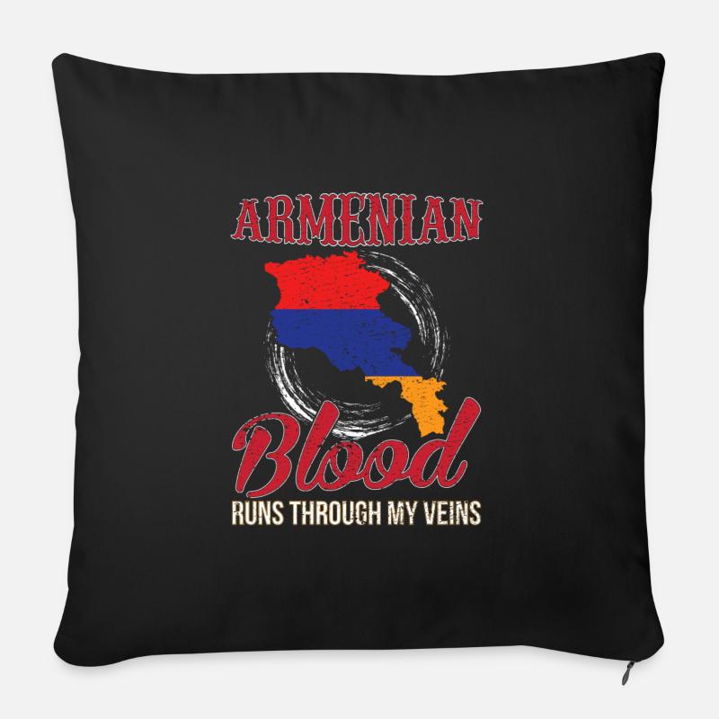 Armenien - Sofakissenbezug 45 x 45 cm - Schwarz