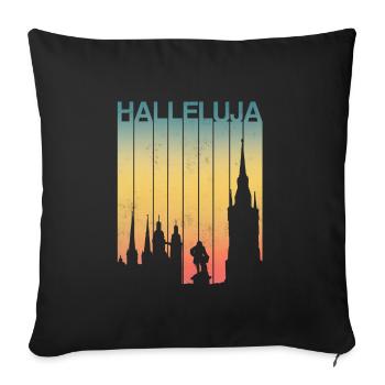 Hallelujah - Halle an der Saale - Sofa pillowcase 17,3'' x 17,3'' (45 x 45 cm) - black - Front