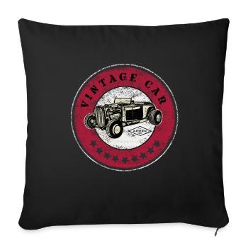 Voiture Oldtimer - Housse de coussin décorative 45 x 45 cm - noir - Devant