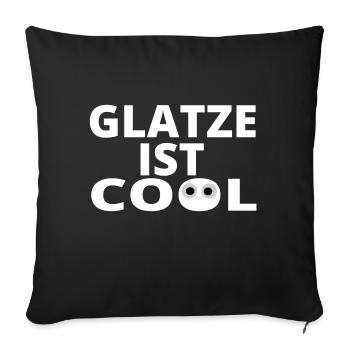 Glatze Maenner Geschenk Haare Lustig - Sofakissenbezug 45 x 45 cm - Schwarz - Vorne