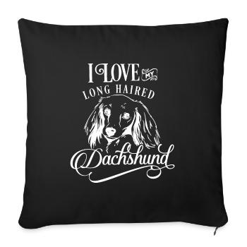 Dachshund Dachshund Teckel Chien Chien Cadeau D'Animal - Housse de coussin décorative 45 x 45 cm - noir - Devant