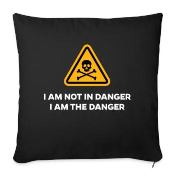 Danger Dangerous Funny Sayings Drôle Humoristique - Housse de coussin décorative 45 x 45 cm - noir - Devant