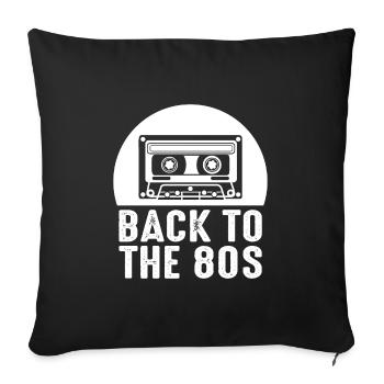 80s - Sofa pillowcase 17,3'' x 17,3'' (45 x 45 cm) - black - Front