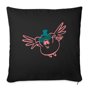 Cochons Volants / Cochons Volants (2c) - Housse de coussin décorative 45 x 45 cm - noir - Devant