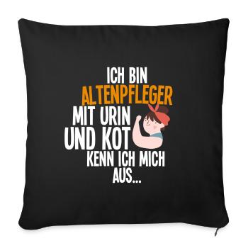 Altenpfleger - Sofakissenbezug 45 x 45 cm - Schwarz - Vorne