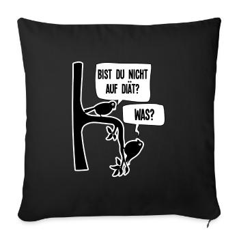 Graisse surpoids joufflu Drôle Drôle Proverbes - Housse de coussin décorative 45 x 45 cm - noir - Devant