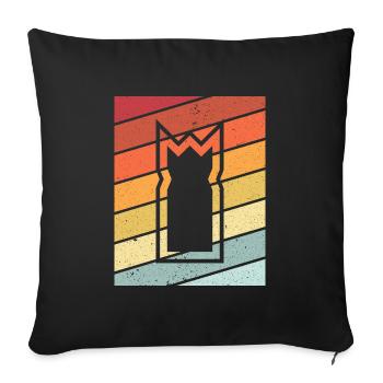 Équipe de cadeau d'échecs viking rétro vintage Kubb - Housse de coussin décorative 45 x 45 cm - noir - Devant
