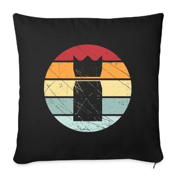 Équipe de cadeau d'échecs viking rétro vintage Kubb - Housse de coussin décorative 45 x 45 cm - noir - Devant