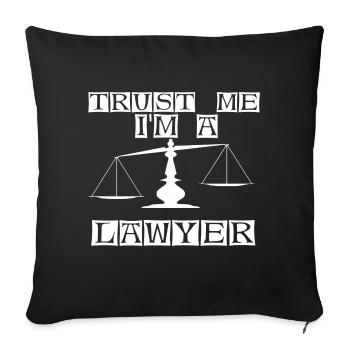 Lawyer - white - Sofa pillowcase 17,3'' x 17,3'' (45 x 45 cm) - black - Front