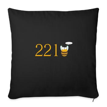 221bee - Sofa pillowcase 17,3'' x 17,3'' (45 x 45 cm) - black - Front
