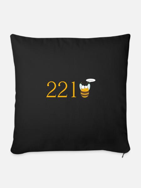 221bee - Sofakissenbezug 45 x 45 cm - Schwarz