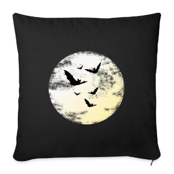 Bats in the moonlight - Sofa pillowcase 17,3'' x 17,3'' (45 x 45 cm) - black - Front