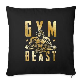 gorilla gym beast gold - Sofa pillowcase 17,3'' x 17,3'' (45 x 45 cm) - black - Front