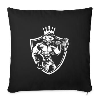 Pirate coat of arms weights - Sofa pillowcase 17,3'' x 17,3'' (45 x 45 cm) - black - Front