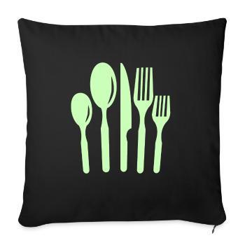 kitchen Cutlery - Sofa pillowcase 17,3'' x 17,3'' (45 x 45 cm) - black - Front