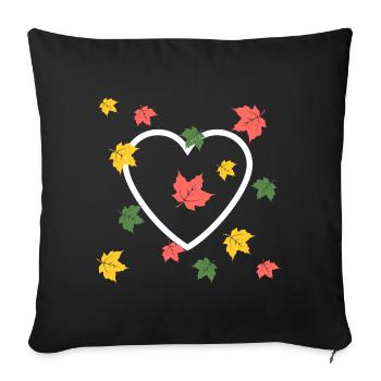 Herbst Liebe - Sofakissenbezug 45 x 45 cm - Schwarz - Vorne