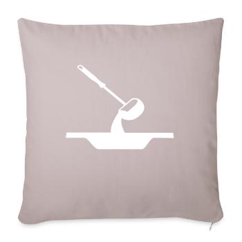 Suppe Suppenlöffel - Sofakissenbezug 45 x 45 cm - helles Taupe - Vorne
