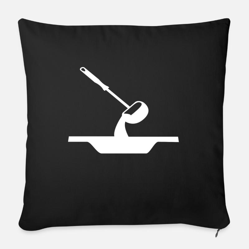 Cuillère à soupe - Housse de coussin décorative 45 x 45 cm - noir
