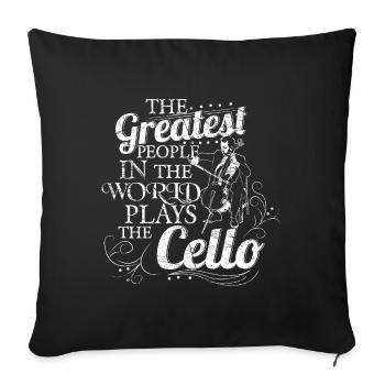 Cello music gift idea - Sofa pillowcase 17,3'' x 17,3'' (45 x 45 cm) - black - Front