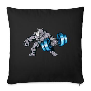 Haltère Rhino - Housse de coussin décorative 45 x 45 cm - noir - Devant