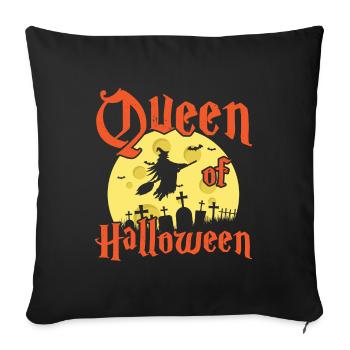 Sorcière d'horreur Halloween - Housse de coussin décorative 45 x 45 cm - noir - Devant