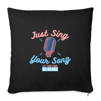 Karaoke - Sofa pillowcase 17,3'' x 17,3'' (45 x 45 cm) - black - Front