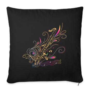 Cadeau coloré pour clarinette basse - Housse de coussin décorative 45 x 45 cm - noir - Devant