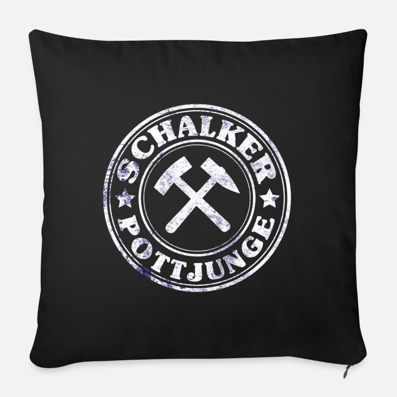 Schalker Pottjunge - Sofakissenbezug 45 x 45 cm - Schwarz