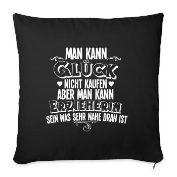 Erzieherin - Sofakissenbezug 45 x 45 cm - Schwarz - Vorne