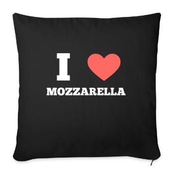 I love Mozzarella - Sofa pillowcase 17,3'' x 17,3'' (45 x 45 cm) - black - Front